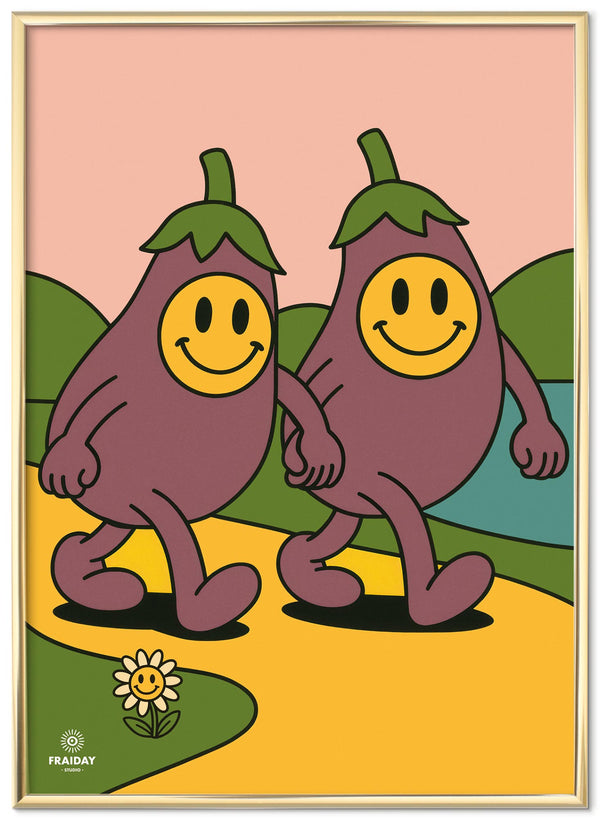 Fraiday Studio – Plakat – Let's Go' Aubergine