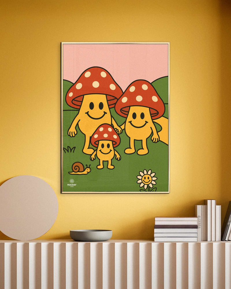 Fraiday Studio – Plakat – Let's Go' Mushroom