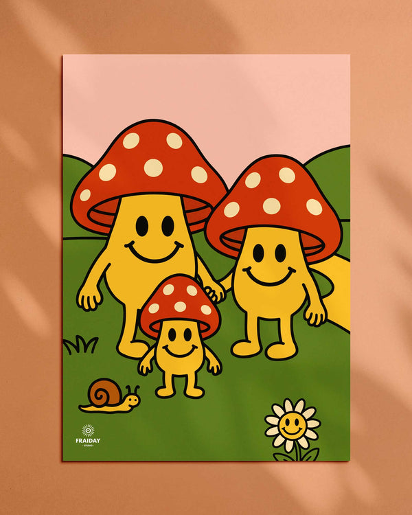 Fraiday Studio – Plakat – Let's Go' Mushroom