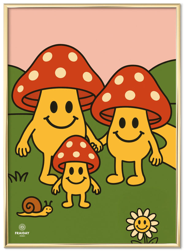 Fraiday Studio – Plakat – Let's Go' Mushroom