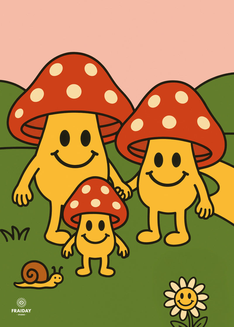 Fraiday Studio – Plakat – Let's Go' Mushroom