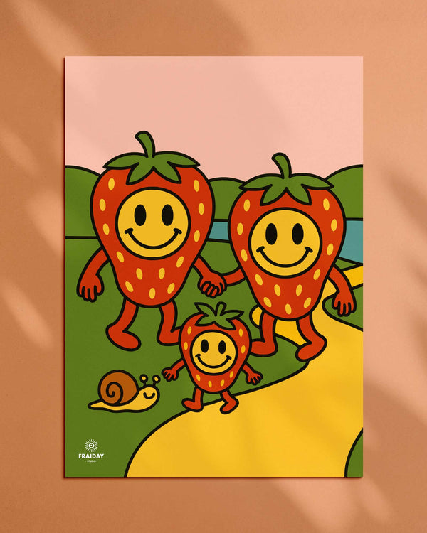 Fraiday Studio – Plakat – Let's Go' Strawberry