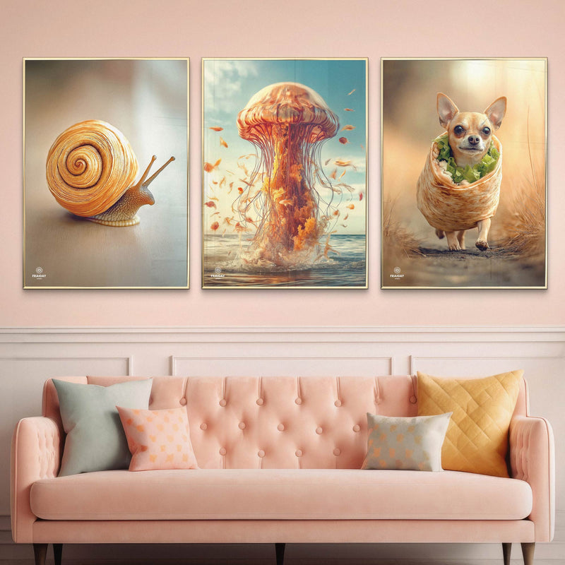 Fraiday Studio – Billedvæg – 3 valgfri plakater – 70×100 cm